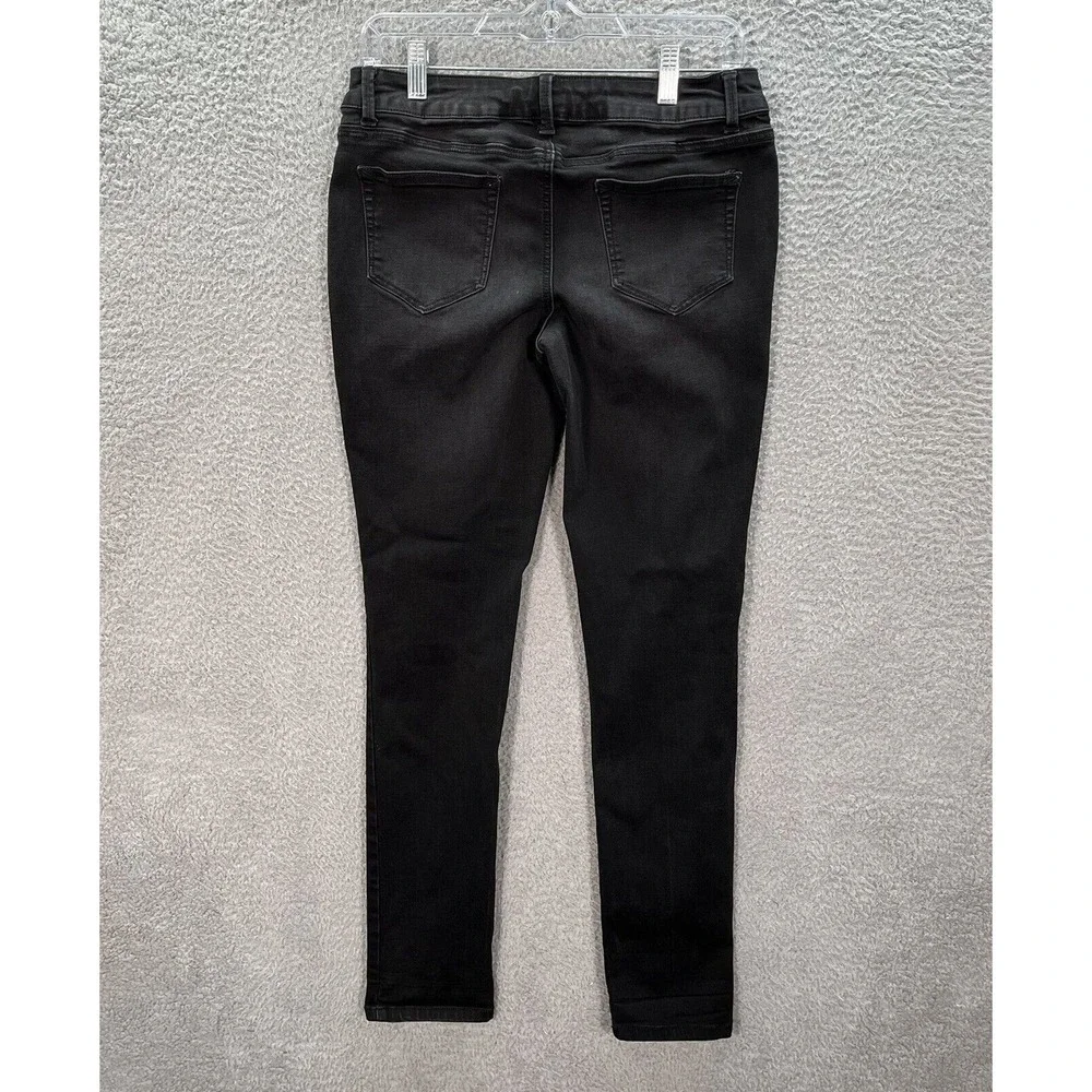 Maurices Jeans Womens Medium Black Denim Low‎ Rise Slim Stretch Preppy Casual